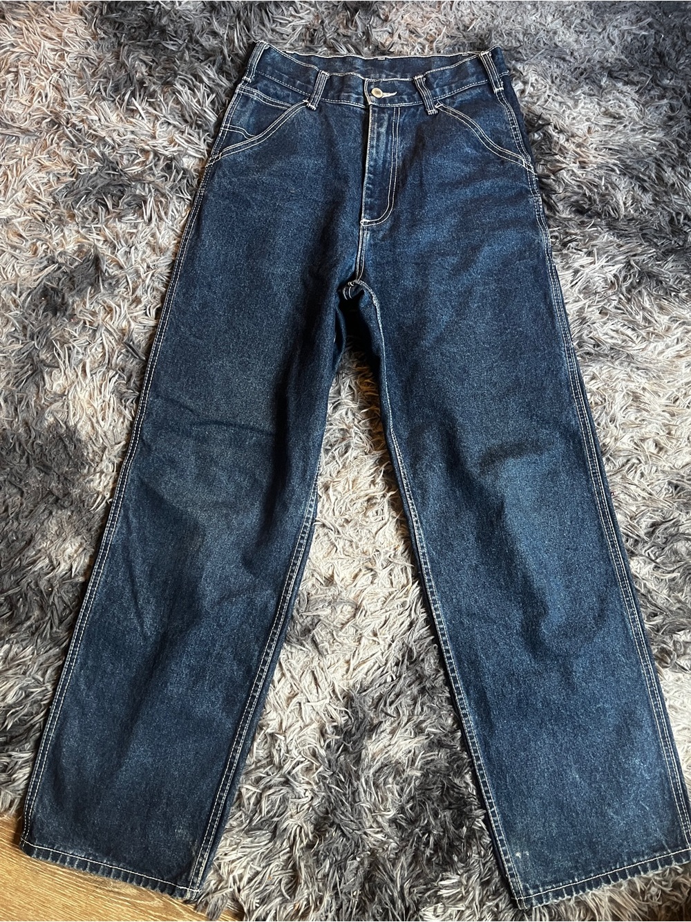 Women's Straight-Leg Jeans in Dark Blue Denim